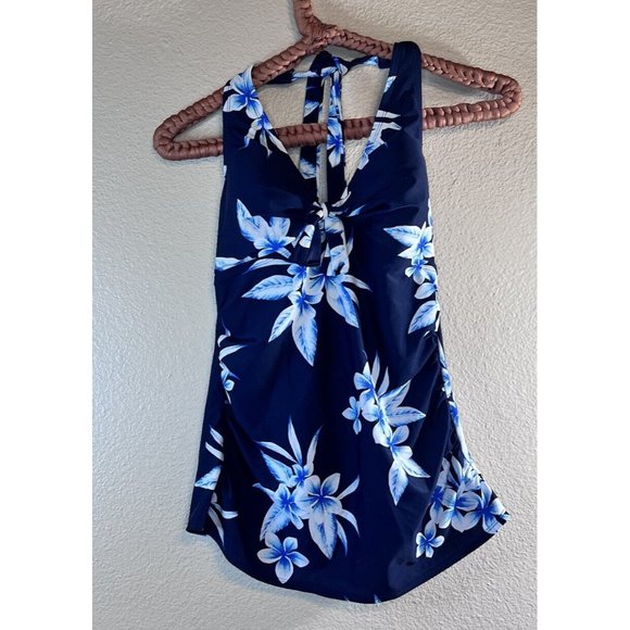 Kona Sol Swim Kona Sol Womens Size Medium Navy Blue Halter Tie